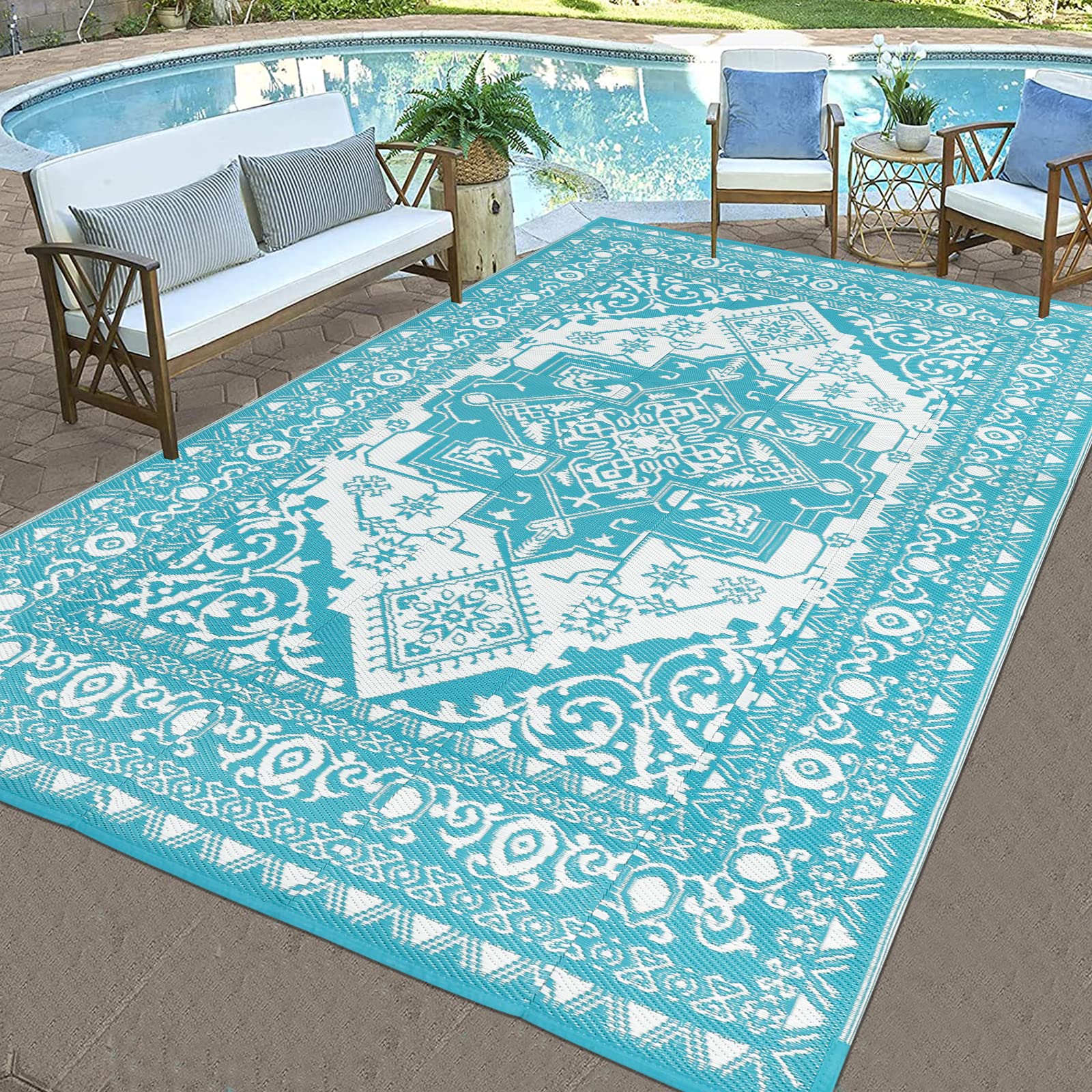 Snapklik.com : Reversible Outdoor Rug, 5x7, Waterproof Polypropylene ...