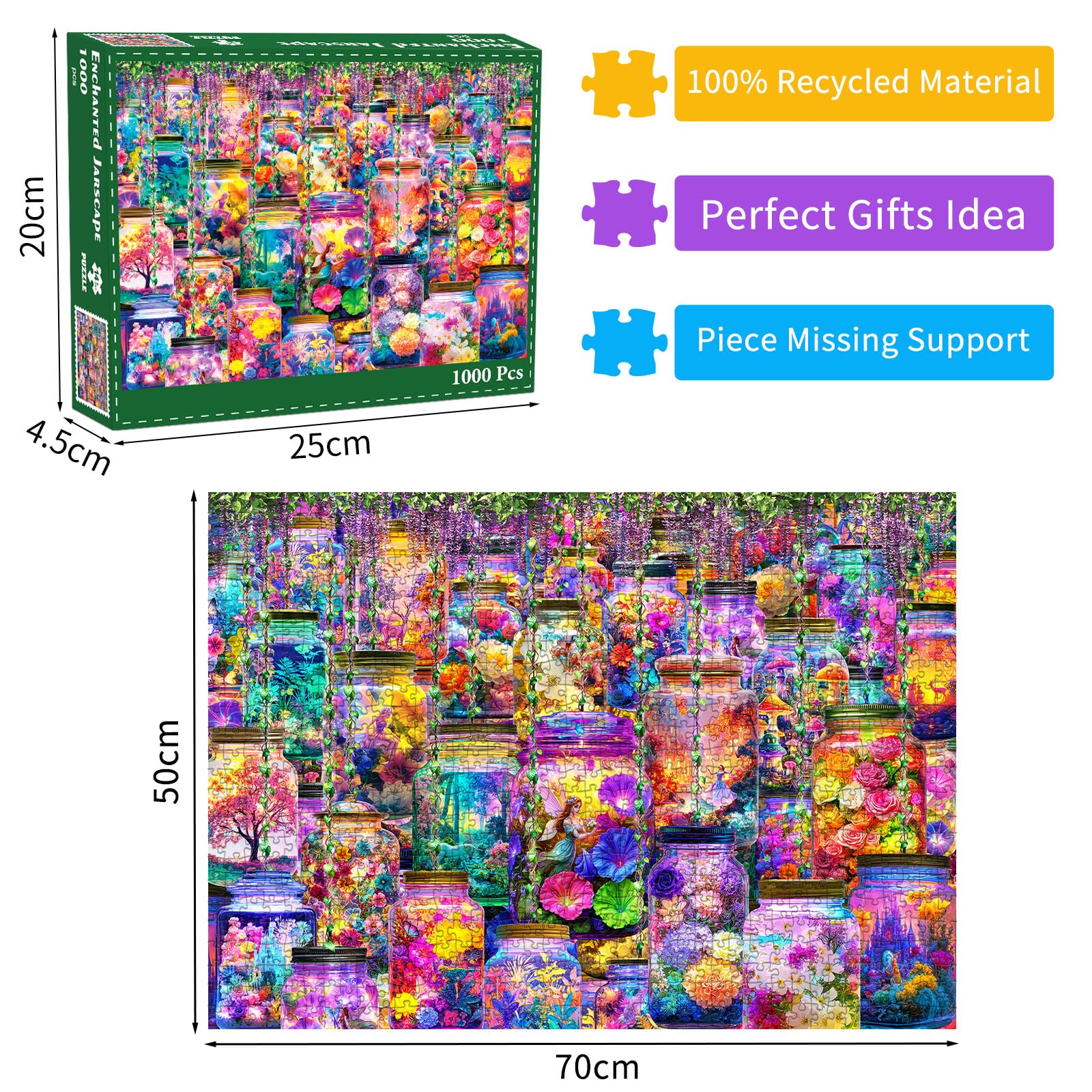Enchanted Jarscape Jigsaw Puzzles for Adults 1000 Jigsaws Magical Jars World 1000 Piece Jigsaw Puzzles for Adults - Image 2