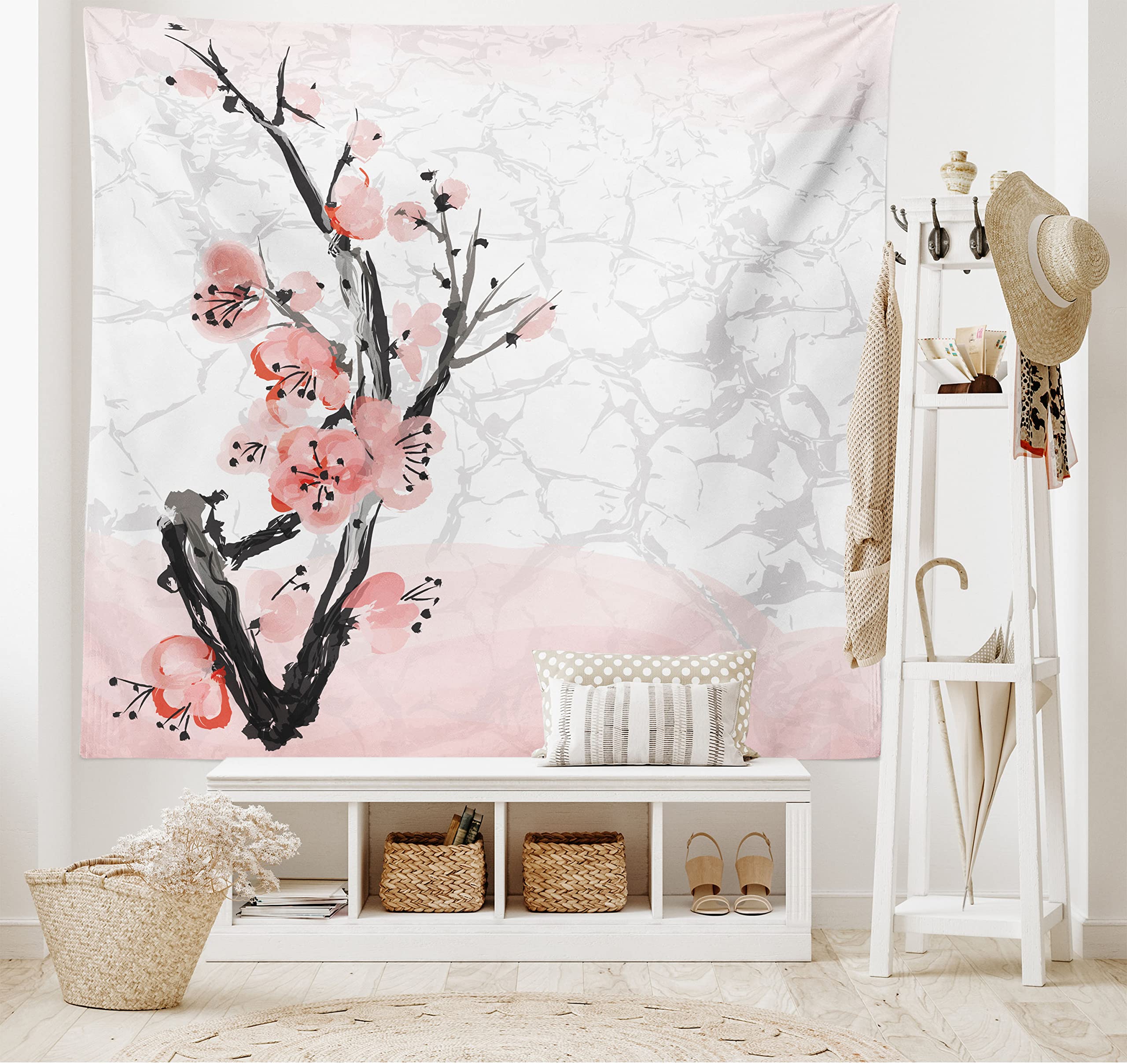 Amazon.com: Lunarable Floral Tapestry, Japanese Cherry Blossom