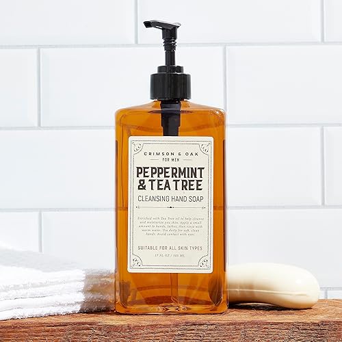 Miniatura 7 de Body Prescriptions Crimson & Oak - Paquete de 2 jabones de manos para hombre  Jabón de manos de limpieza profunda con dispensador de bomba, jabón de