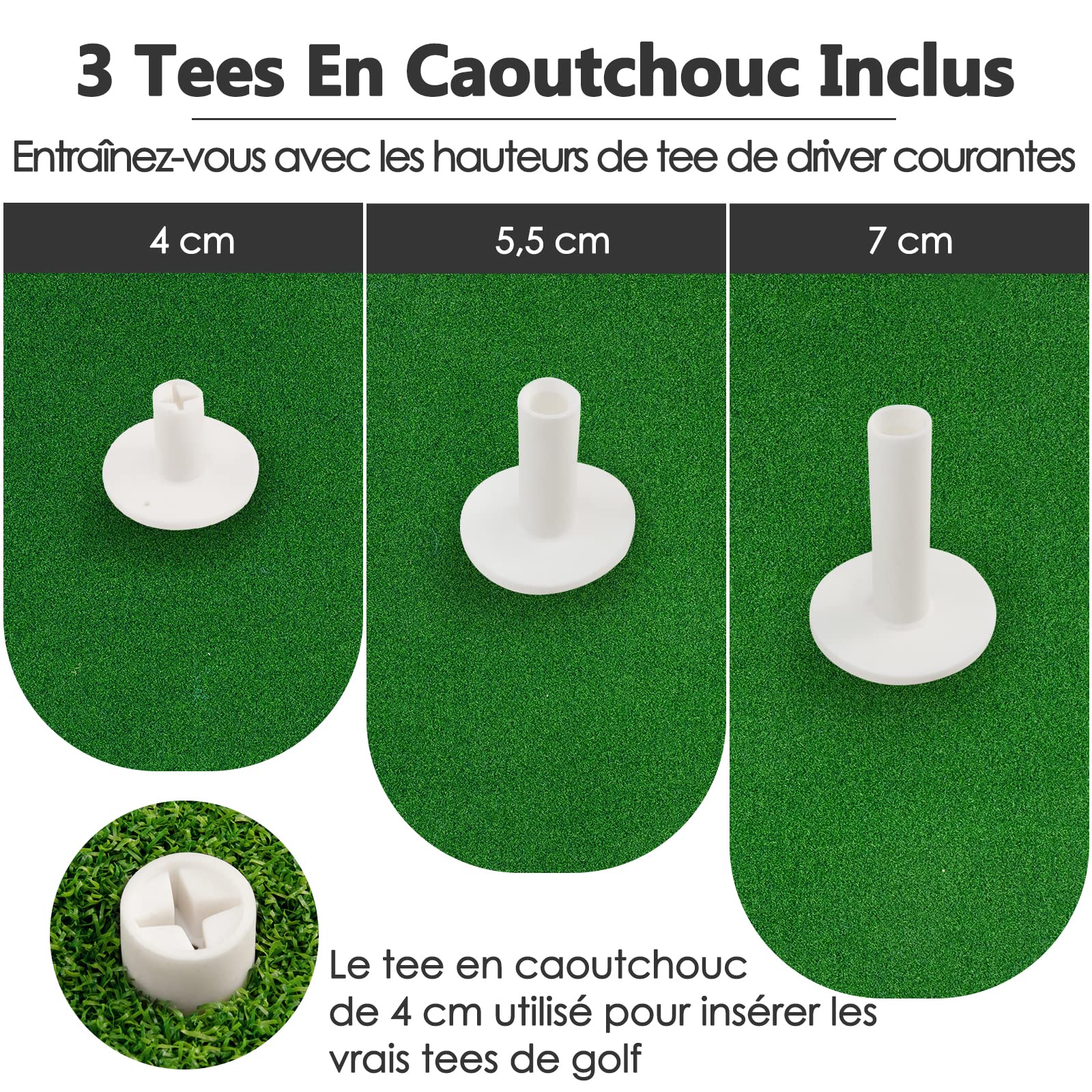GOPLUS Tapis de Golf 150 x 90 cm, Entraînement au Practice de Golf Intérieur et Extérieur pour Les Pros et Les Débutants