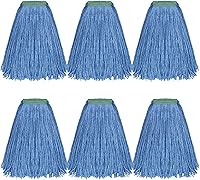 Vista 1 de Matthew Cleaning - Trapeador de Piso de Algodón de 16 onzas, Paquete de 6, Repuestos de Trapeador de Cuerda Resistente de Algodón con Bucles