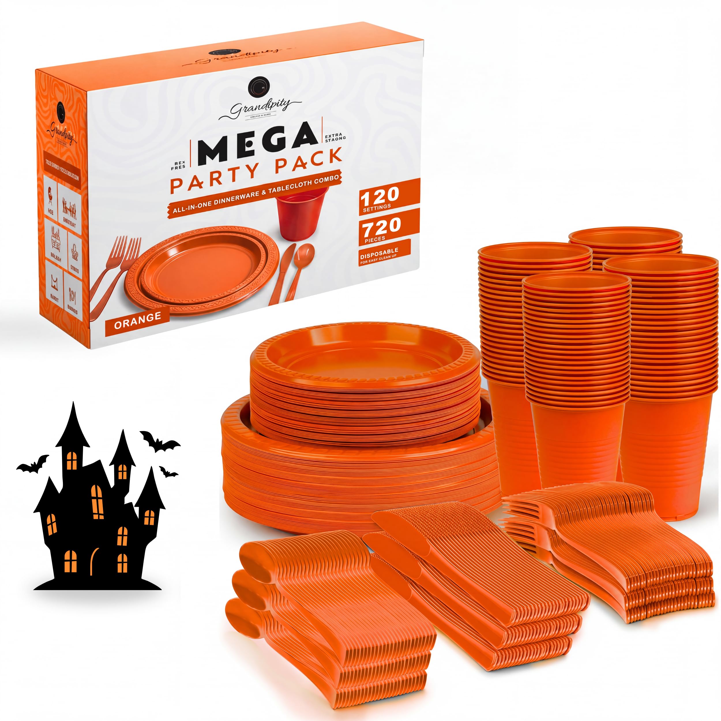 Grandipity Disposable Dinnerware Sets - 720 Piece -15