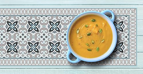 Salvamanteles de camino de mesa resistente al calor, 39 x 12 pulgadas, protege la mesa de comedor y la encimera del calor y los arañazos. Diseño