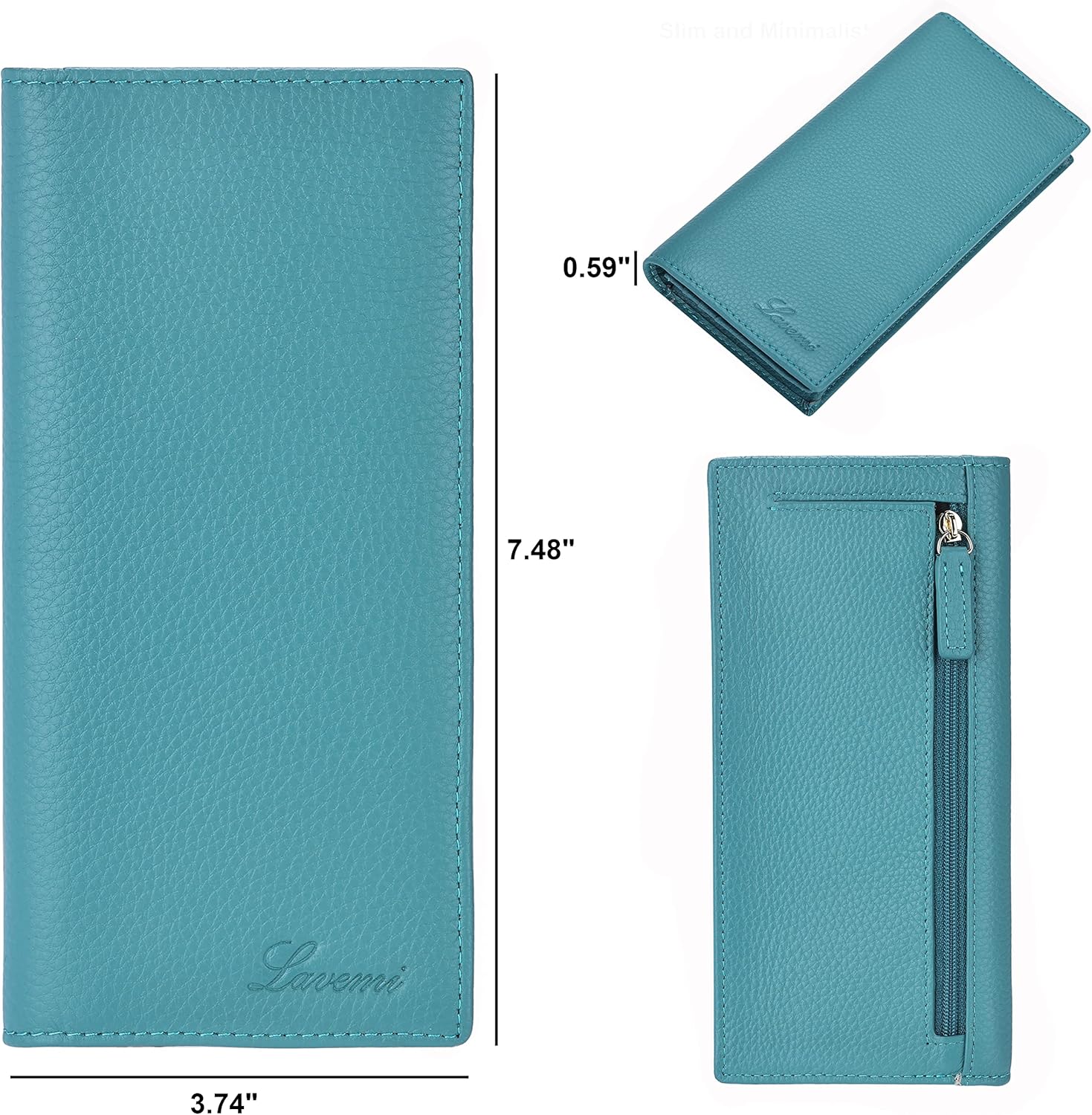 Lavemi Ultra Slim Thin Leather Women Wallet RFID Blocking Credit Card Holder Bifold Long Ladies Billfold - Image 6