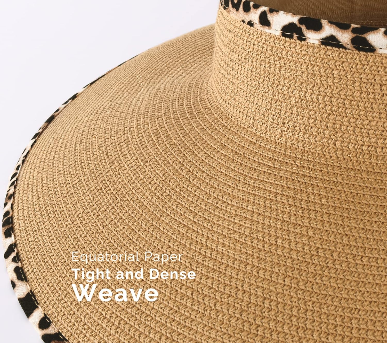 Camptrace Sun Visors for Women Wide Brim Beach Hat Foldable Straw Visor Hat Ponytail Summer Packable UPF 50+ - Image 3