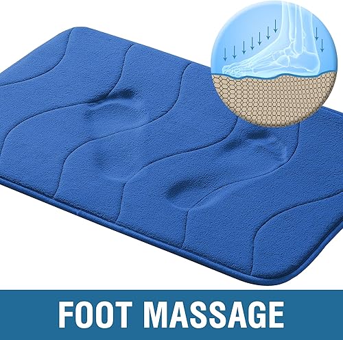 Vista 21 de Flamingo P Tapete de baño de espuma viscoelástica, extra largo, antideslizante, absorbente de agua, grueso, suave, lavable, 47 x 17 pulgadas