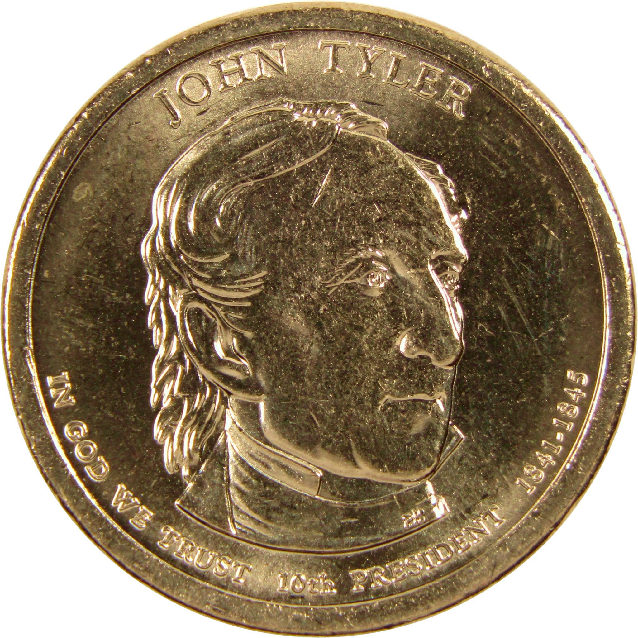 2009 P John Tyler Presidential Dollar BU Uncirculated $1 Coin