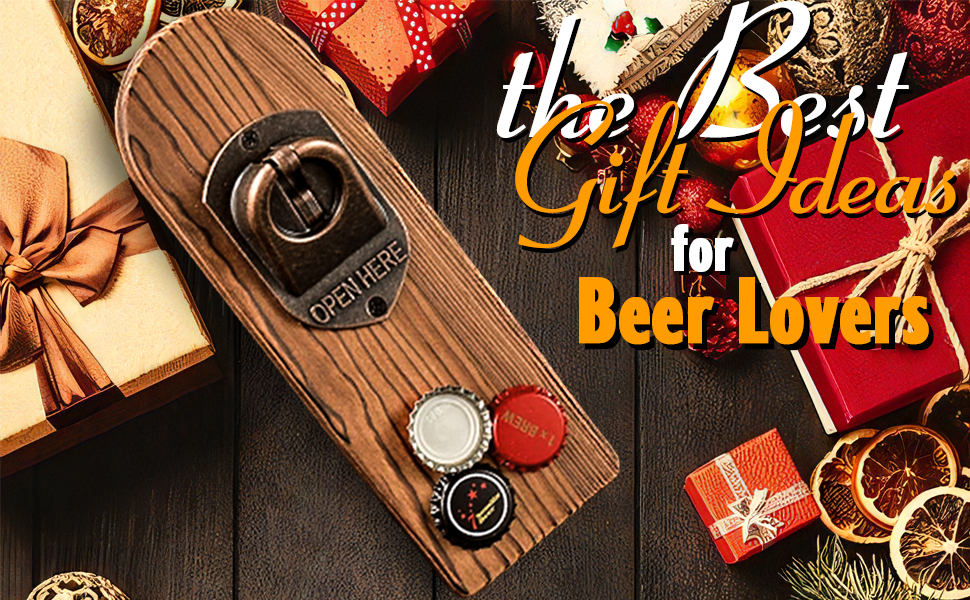 Wand-Flaschenöffner Aus Holz - Mit Kronkorken-Fänger & Ohne Beschädigung