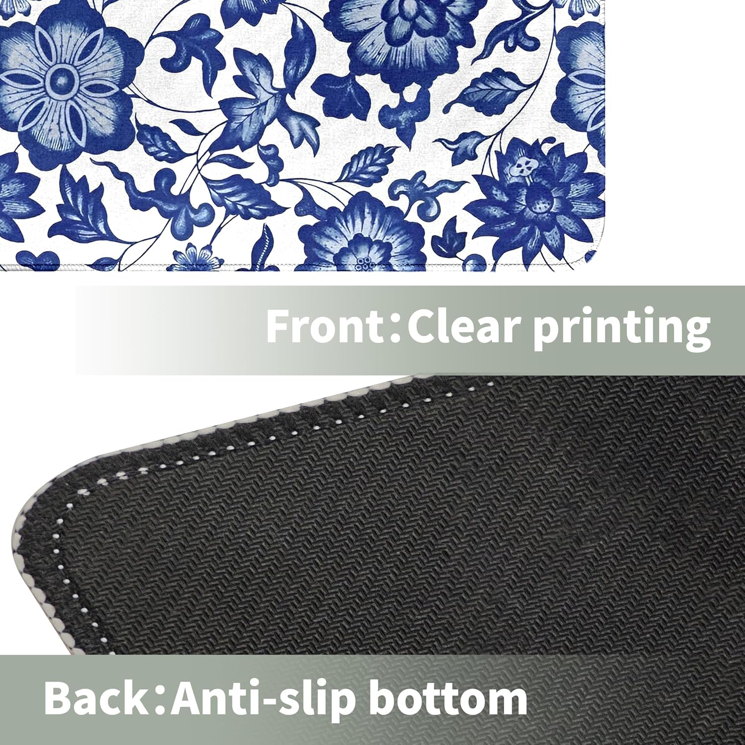 Stove Top Cover for Electric Stove 28"x20", Blue Floral Heat Resistant Rubber Mat, Non-Slip Cooktop Protector to Prevent Scratches & Expand Countertop Space, Kitchen Decor Accessories