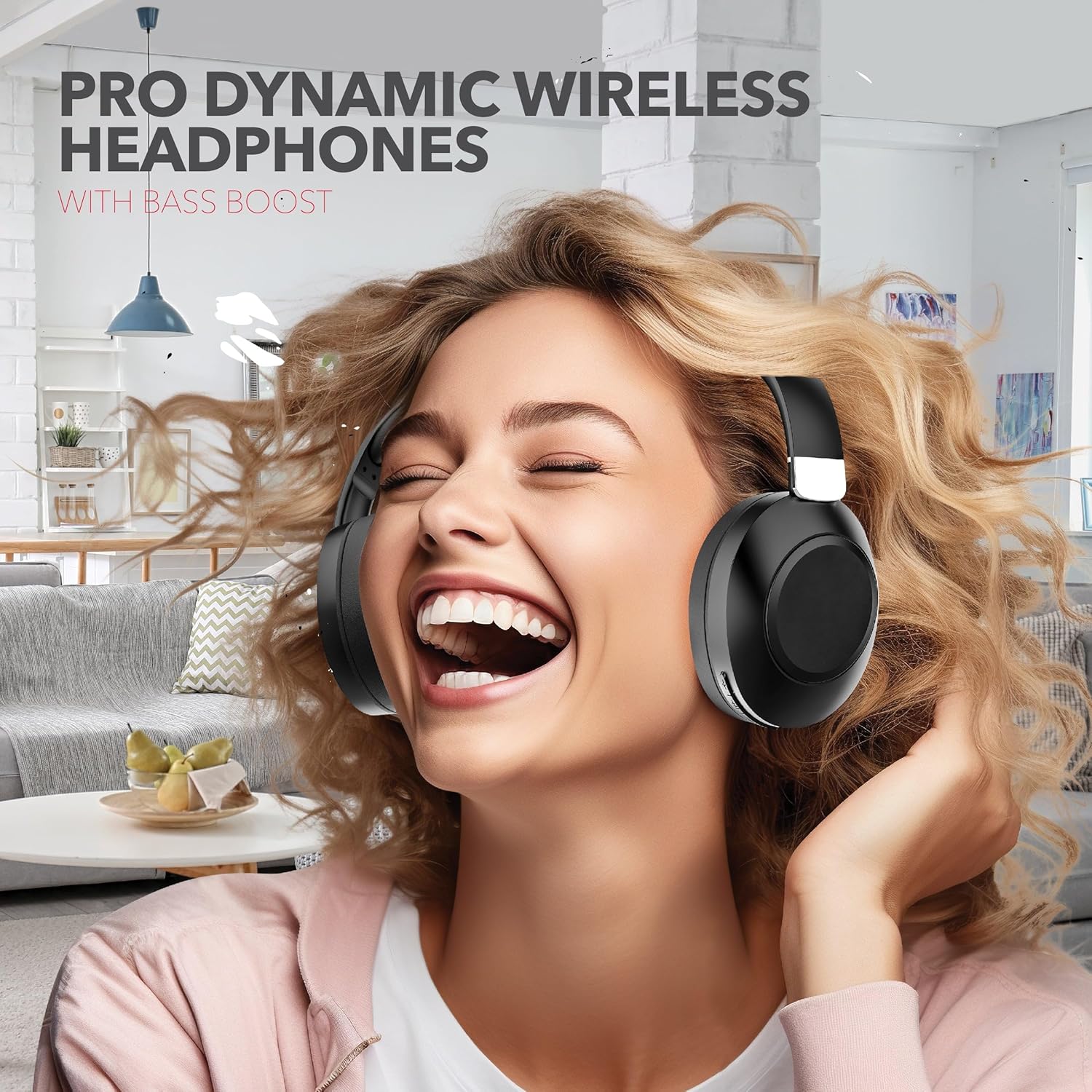 RCA Wave-54 Wireless Over-Ear Bluetooth Headphones, Hi-Res Audio, Deep Bass, Noise Cancelling, Bluetooth 5.3, Foldable Headset with Mic, 12H Playtime, Comfortable for Travel, Work & Gaming