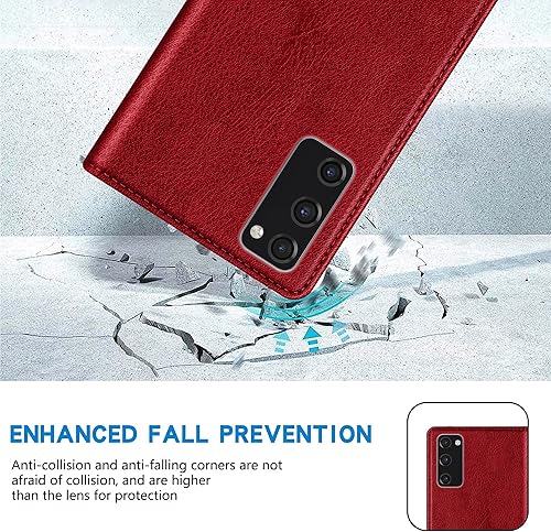 Miniatura 79 de ZZXX Funda tipo cartera para Samsung Galaxy S20 con bloqueo RFID, soporte de ranura para tarjetas, funda protectora de cuero magnético fuerte