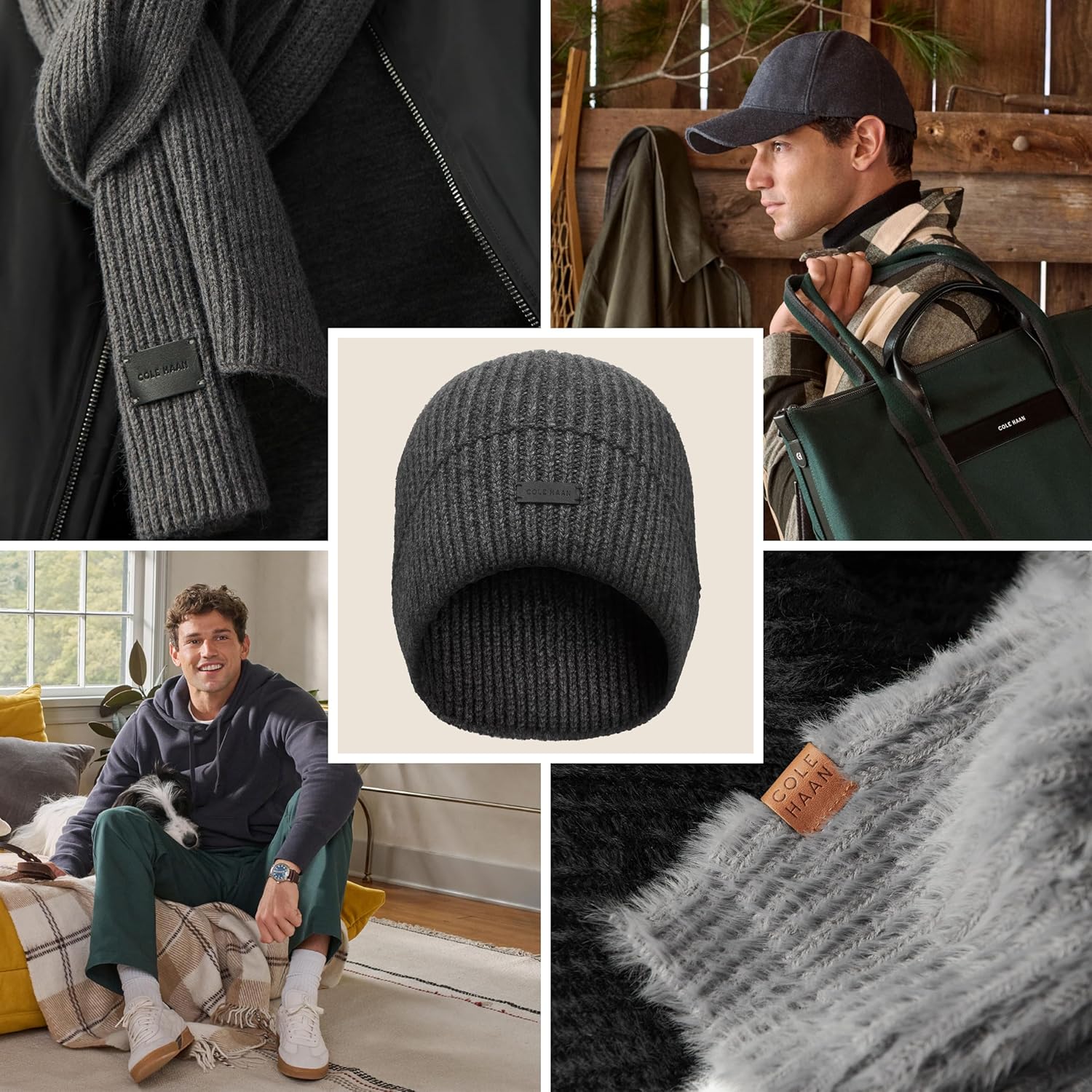 Cole Haan Mens Knit Beanie - No Cuff Design - Image 3