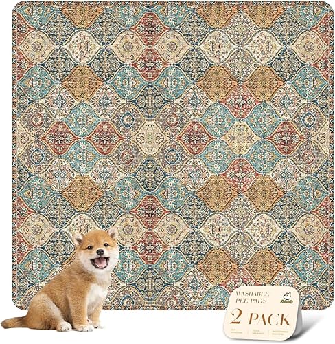 nunubaby Almohadillas reutilizables para orina de perros, para jaulas y pisos, lavables, elegantes, antideslizantes y a prueba de fugas,