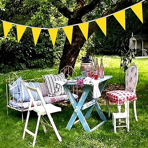 Miniatura 10 de LyButty Banderines negros de 100 pies, banderas colgantes triangulares, decoraciones de fiesta para gran apertura, cumpleaños de niños, carnaval, 60