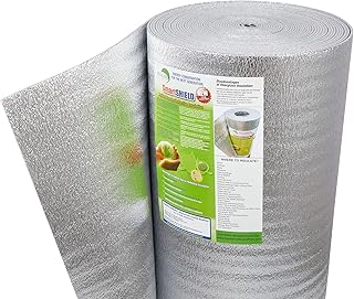 SmartSHIELD -5mm 48''X50ft Reflective Insulation Roll, Foam Core Radiant Barrier, Heat-Cold Shield, Thermal Foil Insulation - Pure Aluminum