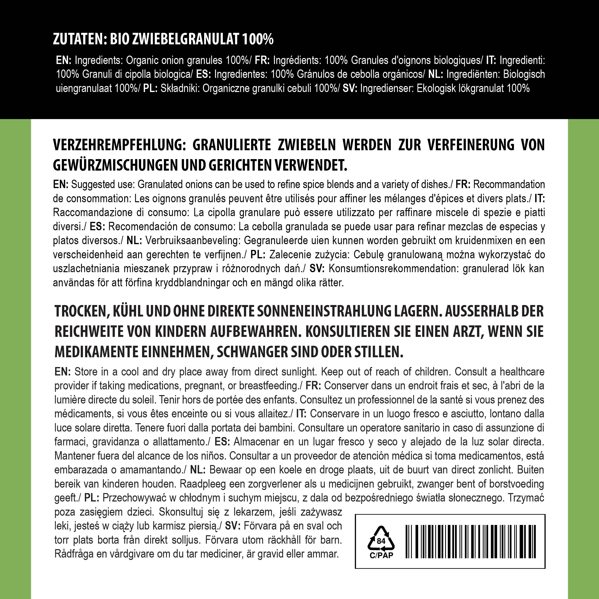 Alpi Nature Ekologiczna Granulowana Cebula 250g, Suszona Granulowana Cebula, Przyprawa z Siekanej Cebuli
