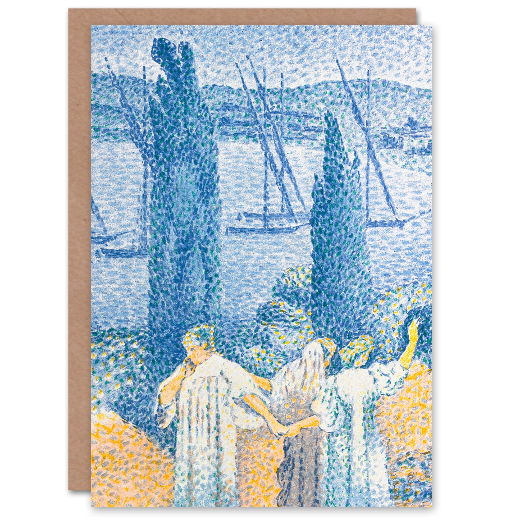 Artery8 Henri Edmond Cross Art Card Landscape with Cypresses