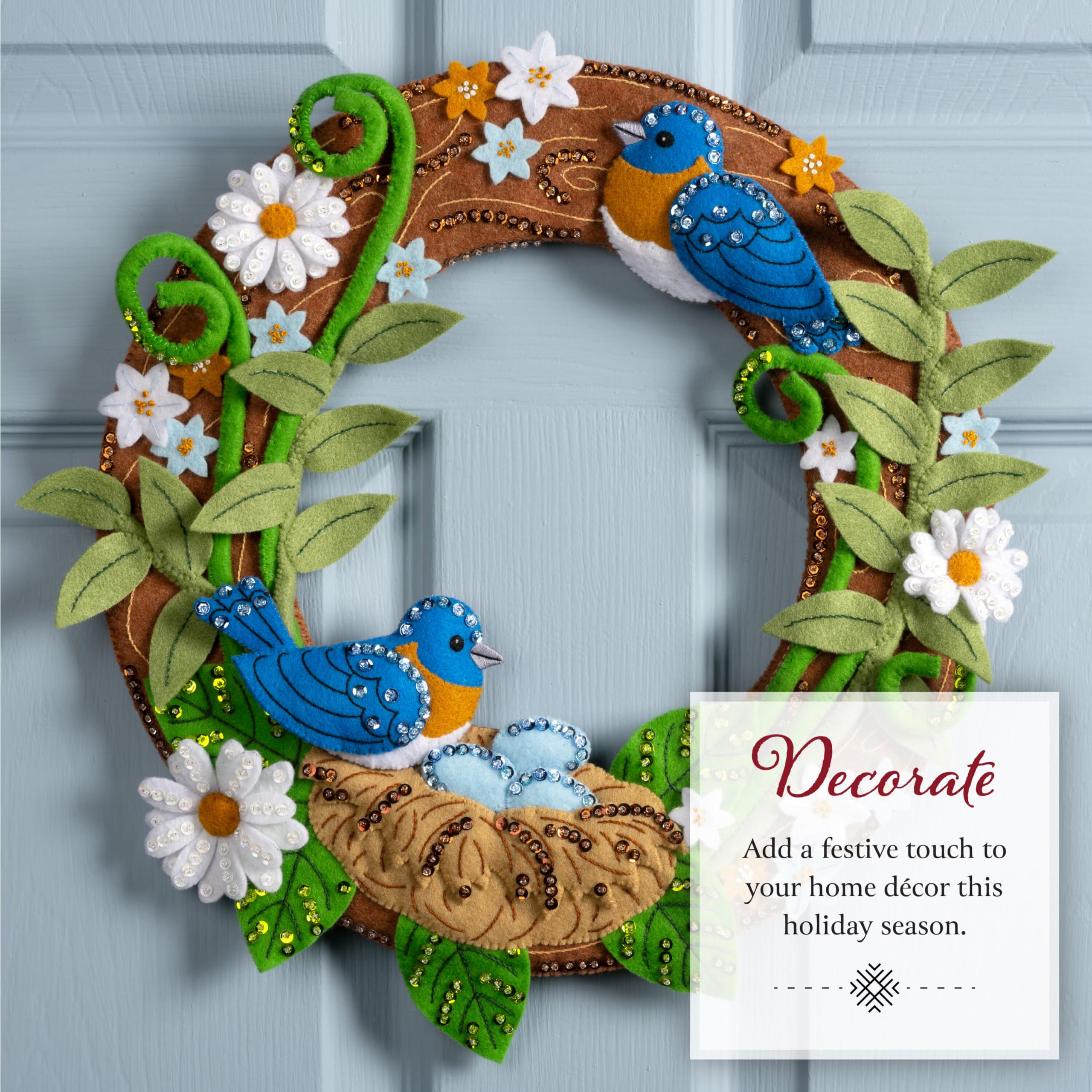 Bucilla Bless This Nest, kit per realizzare ghirlande in feltro, perfetto per arti e mestieri fai da te, 89672E