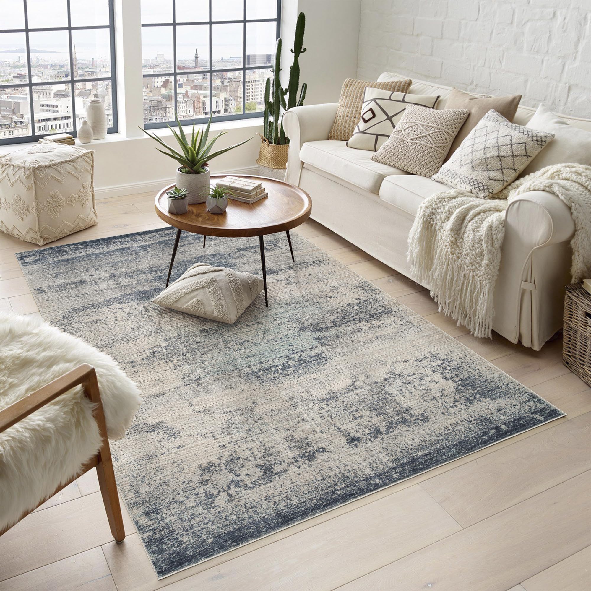 Desire Rugs Maia Abstract Non Slip Rug 200 x 300cm Navy