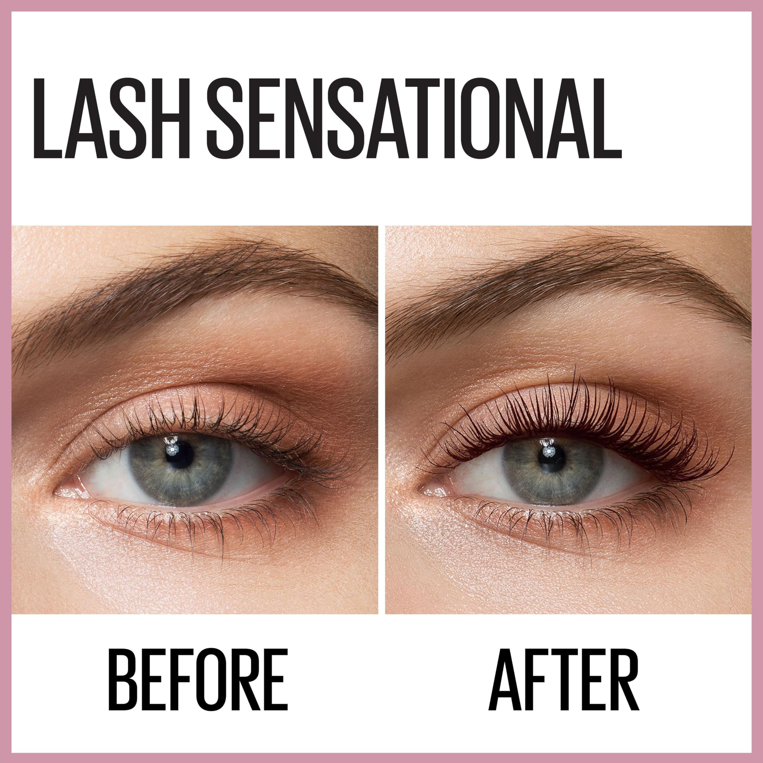 Maybelline New York Lash Sensational Volumizing And Thickening Waterproof Mascara, Layer-Reveal Brush Captures Tiniest Lashes - Image 3