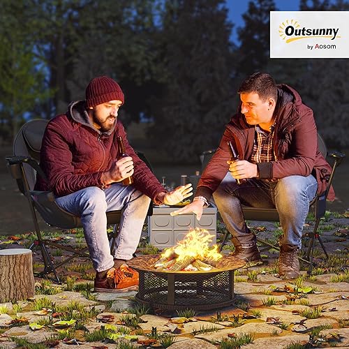 Miniatura 2 de Outsunny Hamaca doble, silla de camping plegable, con respaldo ajustable, mecedora con soporte para tazas, reposacabezas y asiento acolchado para