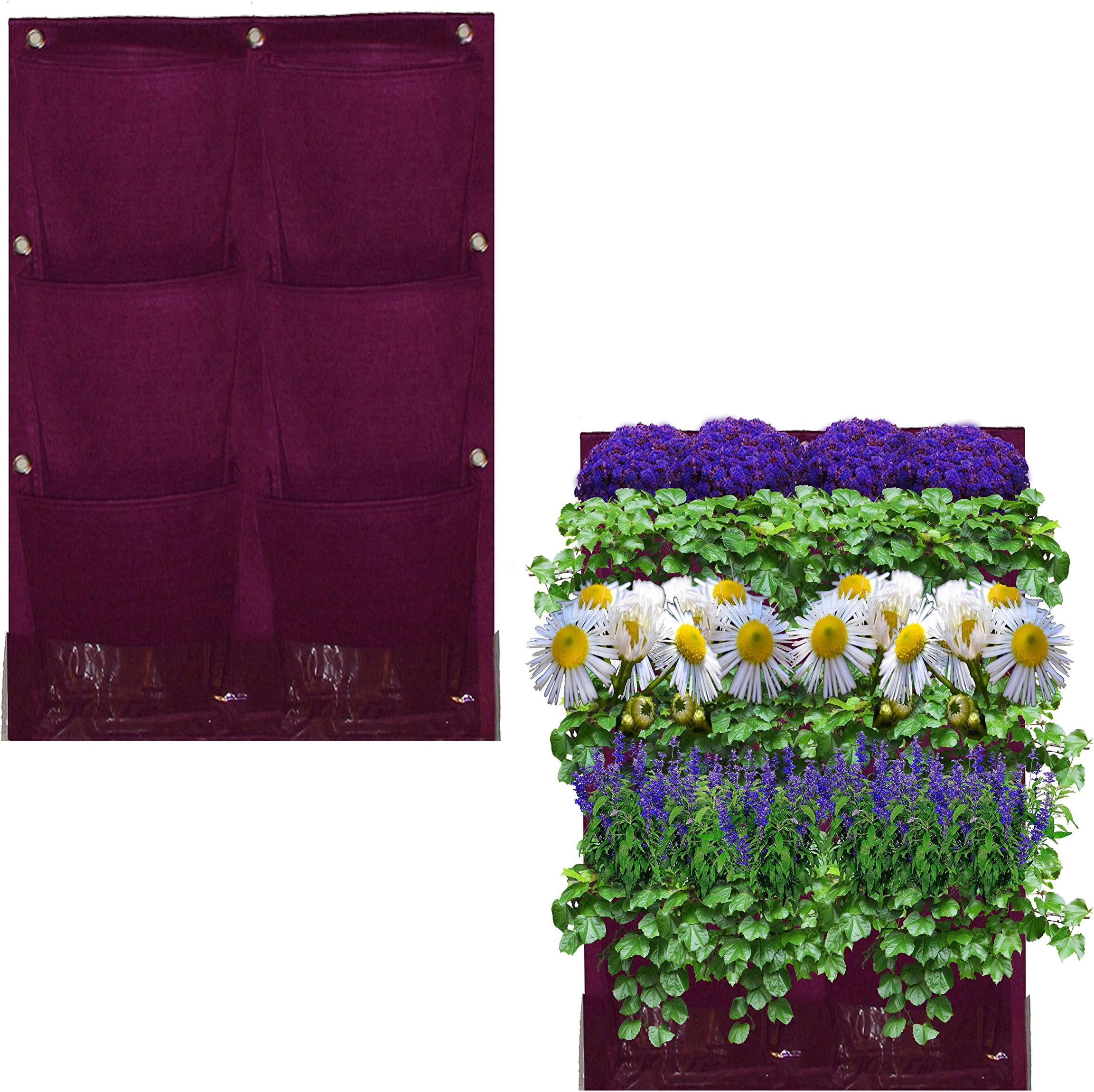 6 Pocket Vertical Garden Planter – Living Wall Planter – Vertical Planters – for Outdoor & Indoor Herb, Vegetable, Flower Gardens