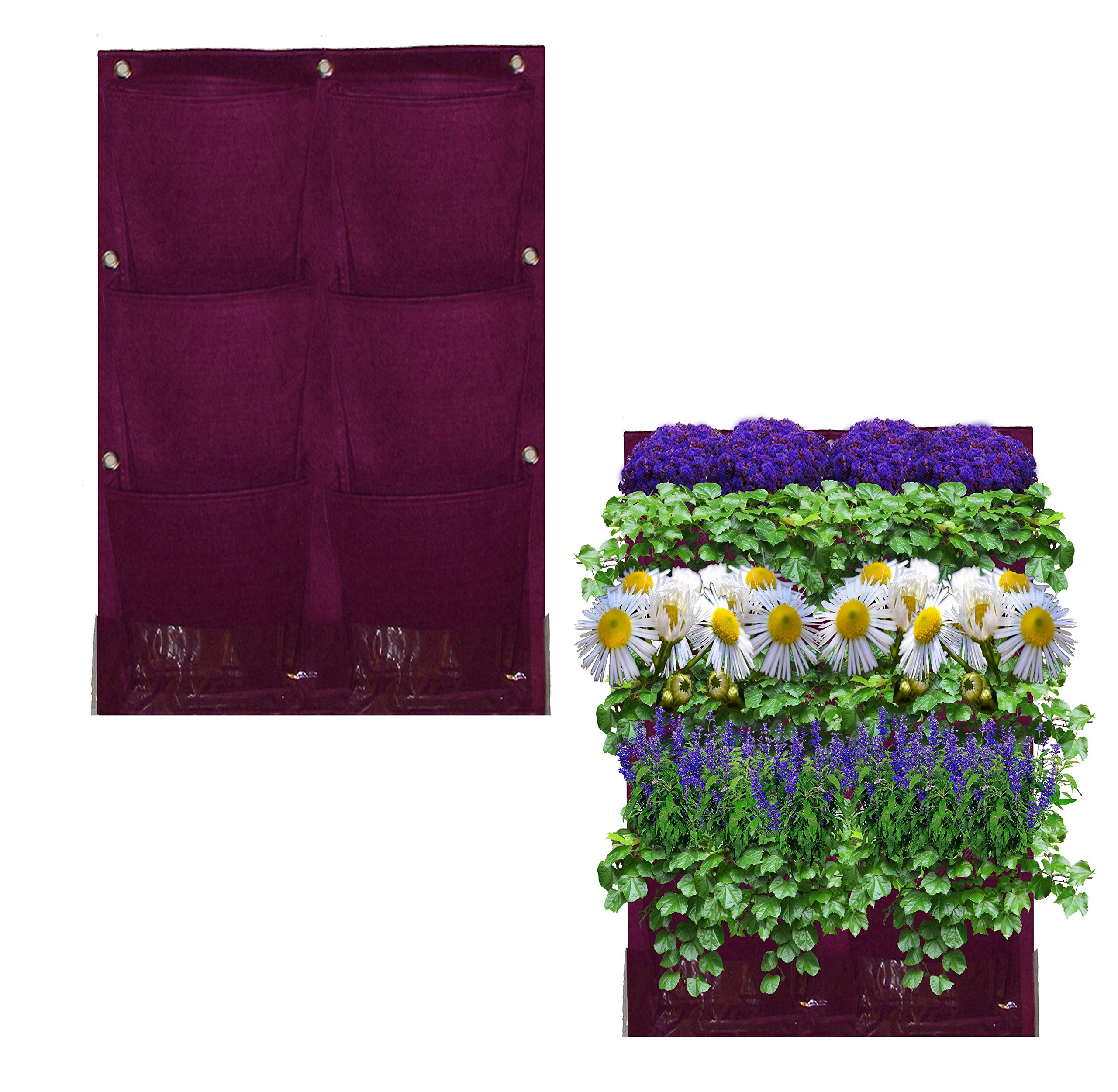 6 Pocket Vertical Garden Planter – Living Wall Planter – Vertical Planters – for Outdoor & Indoor Herb, Vegetable, Flower Gardens