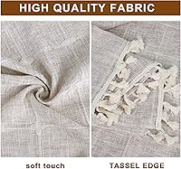 Vista 3 de Mantel de mesa auxiliar bohemio para sala de estar, con bolsillos y borlas, mantel rectangular a rayas para café, lavadora, secadora, refrigerador