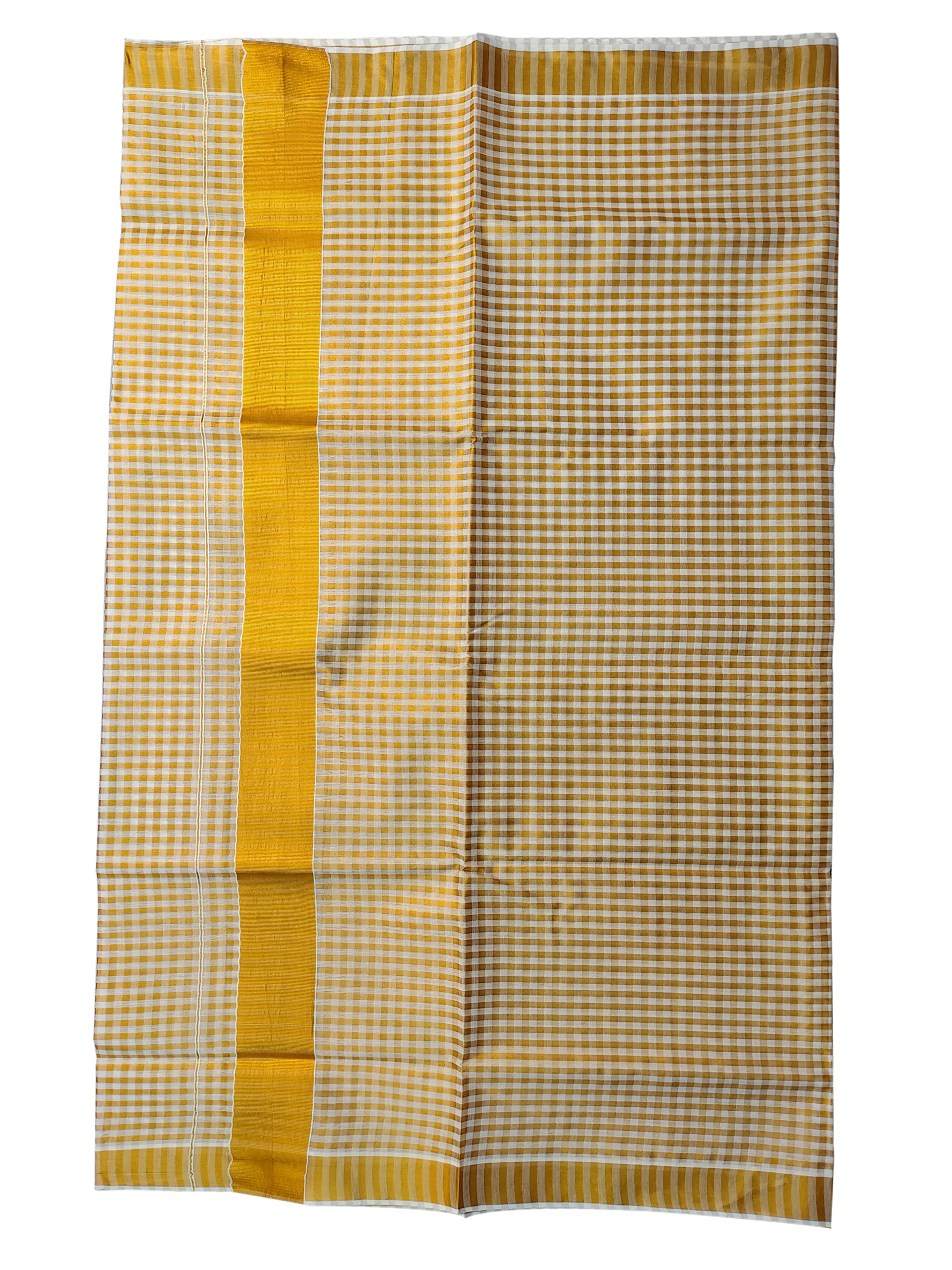 yettalan YETTALAN® Women's Cotton Saree Kerala Traditional Kasavu Saree with Running Blouse. (Half Inch Checked)-picture-59