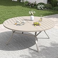 Vista 48 de Mesa de comedor para exterior, mesa cuadrada para terraza con orificio para sombrilla