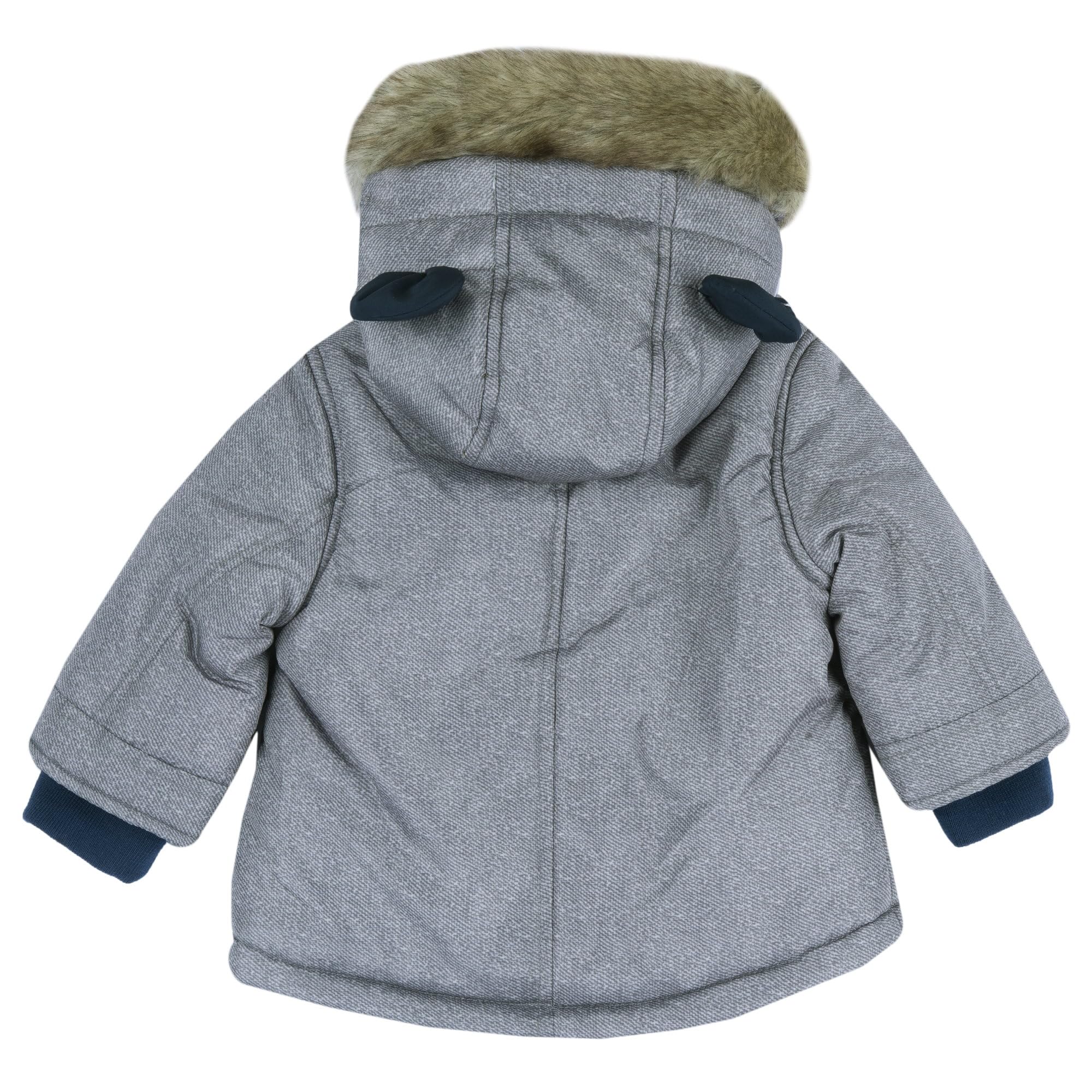 Chicco, Cappottino lungo e imbottito per neonato con cappuccio, Grigio, 9 mesi