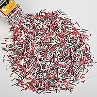 Vista 9 de Gránulos de Halloween para decoración de pasteles, gránulos de perlas negras y rojas con murciélagos negros y dulces de globo ocular, perfectos