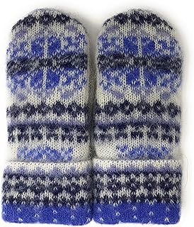 Warm Women Knit Mittens 100% Icelandic Wool Fleece Lined by Freyja Canada