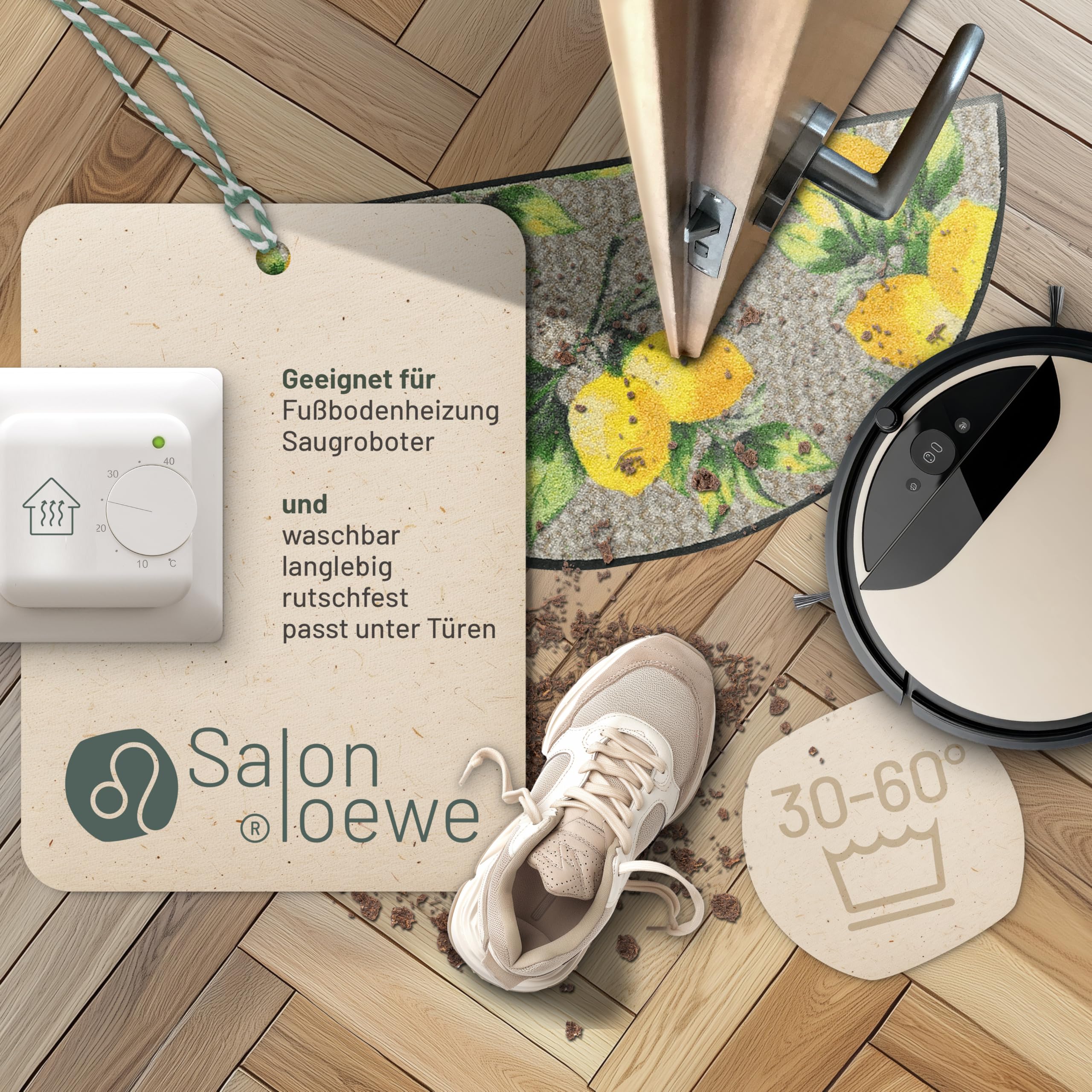 Salonloewe Fussmatte Lemons Pure I Schmutzfangmatte & Fußabtreter für Innen 42 x 85 cm