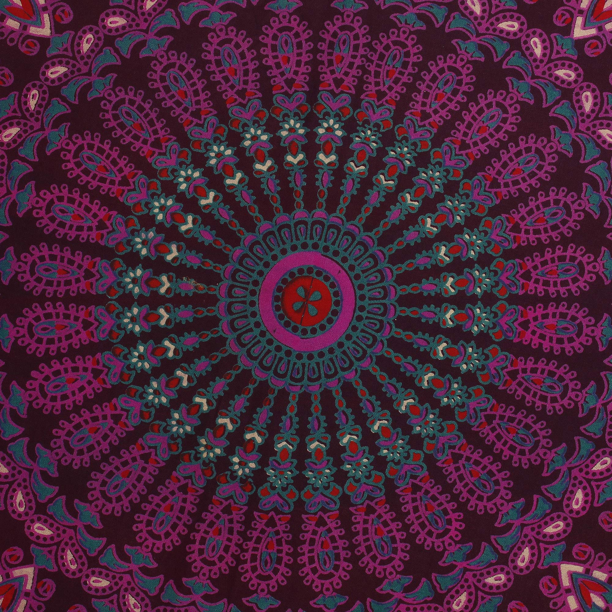 RAJRANG Tapisserie Mandala Paon 183 Cm Vert Doré Ronde - Nappe Hippie Bohème