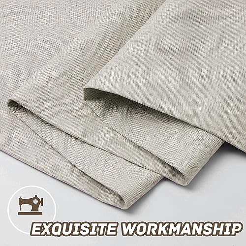 Miniatura 8 de Cortinas texturizadas de lino 100% opacas de 84 pulgadas de largo, juego de 2 paneles para sala de estar, dormitorio, cortinas opacas con ojales en