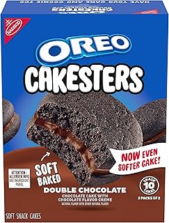 OREO Cakesters Double Chocolate Soft Snack Cakes, 5-2.02 oz Snack Packs