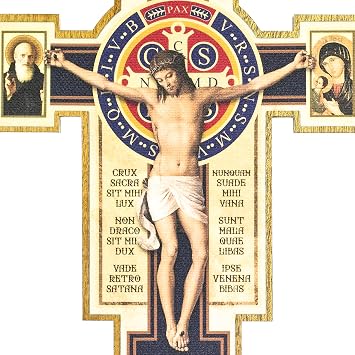 Intercession St Benedict 8 Inch Wood Crucifix Wall Art