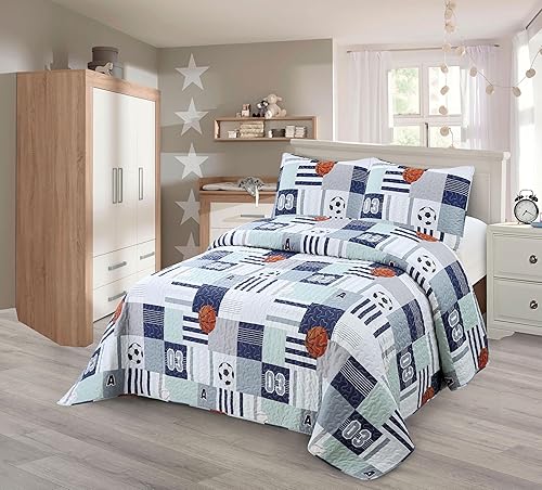 Miniatura 4 de Cubrecama acolchado multicolor de 2 o 3 piezas para niños, niñas y adolescentes