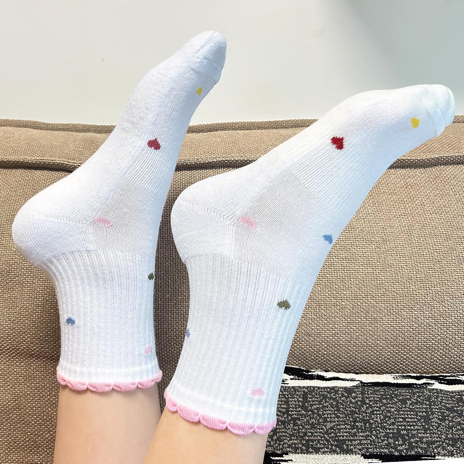 Ruffle Ankle Crew Socks School Uniform Dress Socks for Kids 4-16 Years image 2
