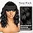 Nnzes Short Wavy Bob Wig with Bangs for Women Shoulder Length Curly Ombre Blonde Synthetic Heat-Resistant Fiber Hair for Daily & Party Use