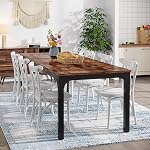 Tribesigns 78.7 Inch Dining Table for 8, Industrial Rectangle Wood Dining Table, Long Rustic Dinner Table with Heavy Duty Metal Legs (Only Table) (Rustic Brown)
