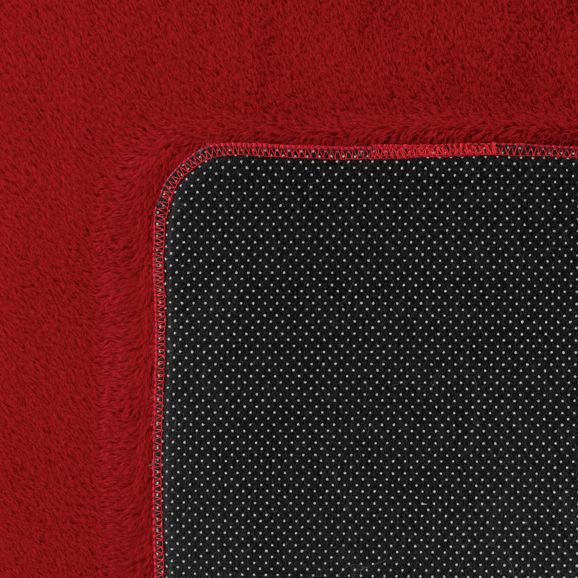 Teppium Tapis Rouge 140x200 cm Tapis à Poils Courts Lavable, Antidérapant et Doux, Design Monochrome Moderne pour Salon, Chambre, Cuisine et Chambre d'enfant