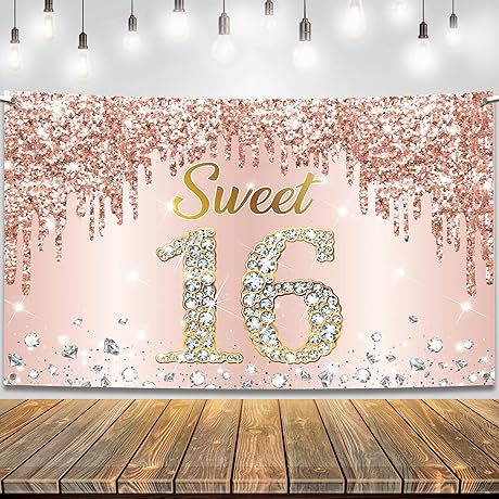 KatchOn Sweet 16 Banner, The Glittering Celebration for Your Sweet 16