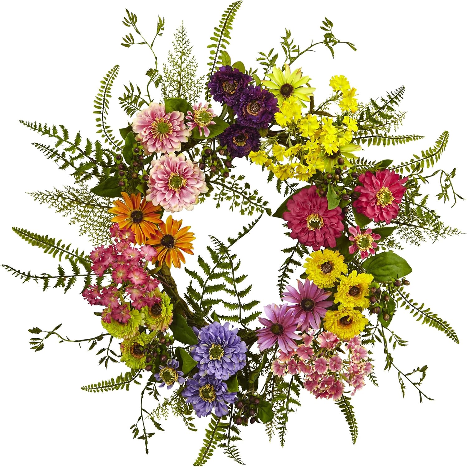 Nearly Natural Artificial Mixed Flower Wreath