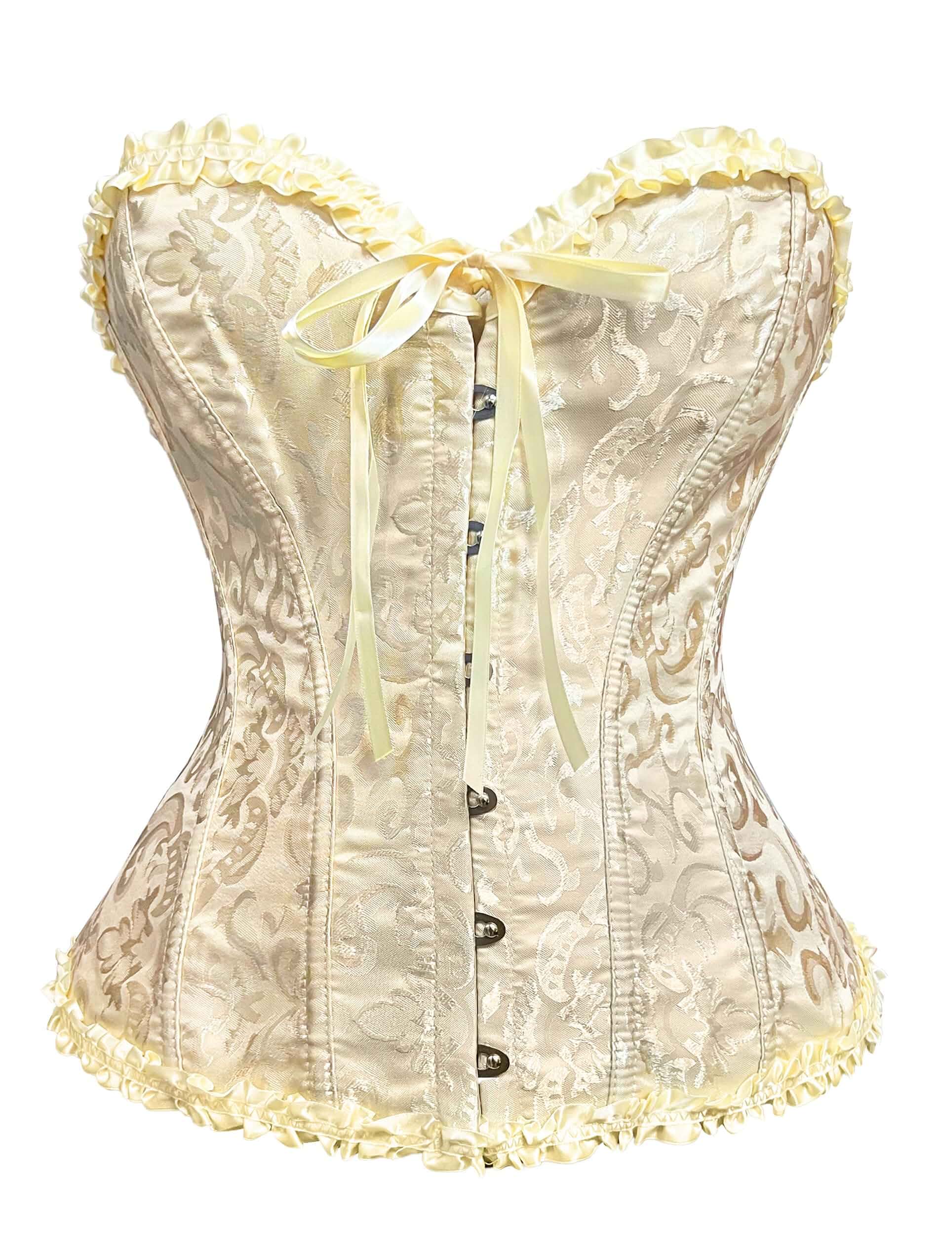 Wikoan Corset Tops for Women Bustiers Lingerie Sexy Overbust Lace up Cincher High-Waisted Corset S-4XL