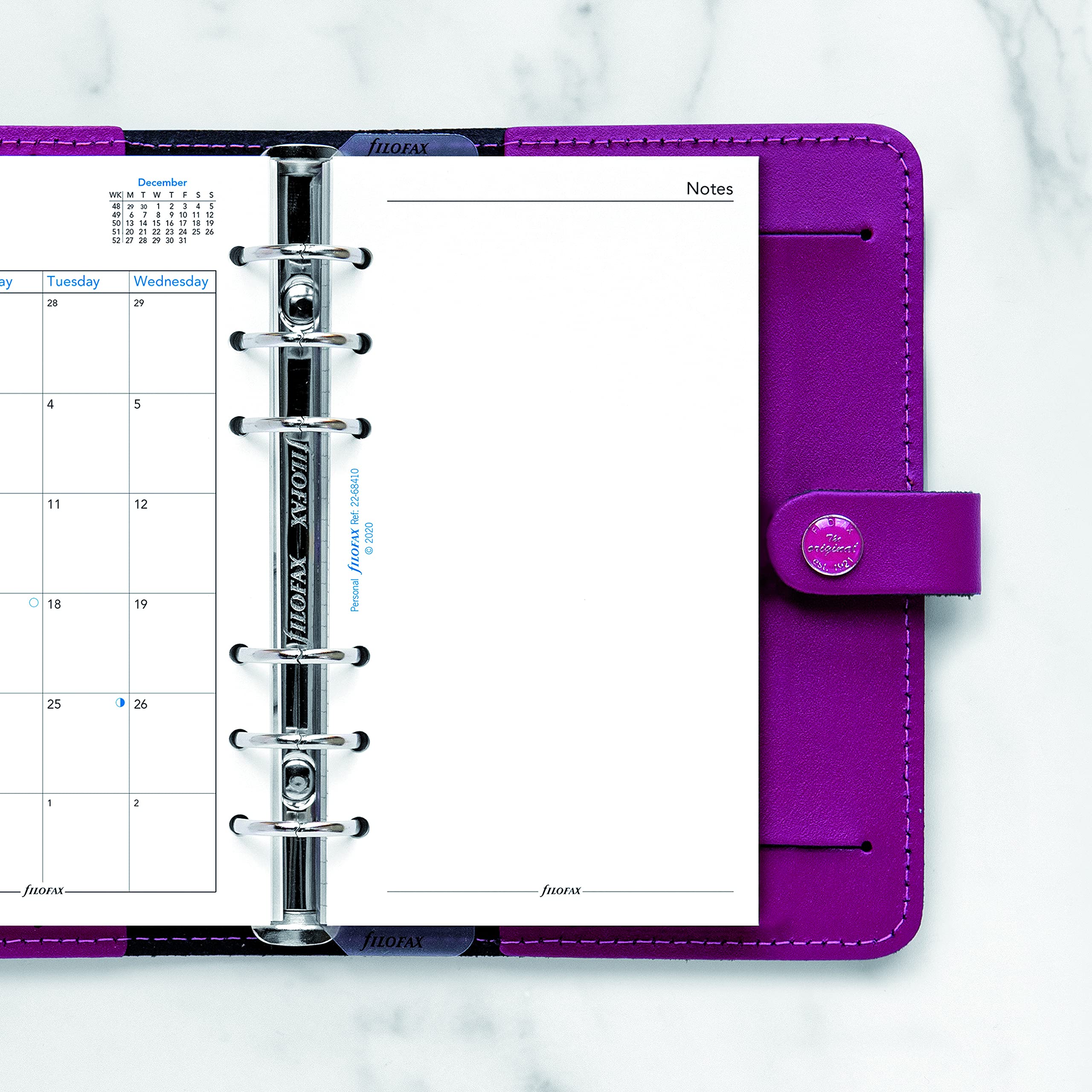 Filofax Ricarica, formato personale/compatto, visualizzazione mensile, carta bianca, inglese, 2022 (C68410-22)