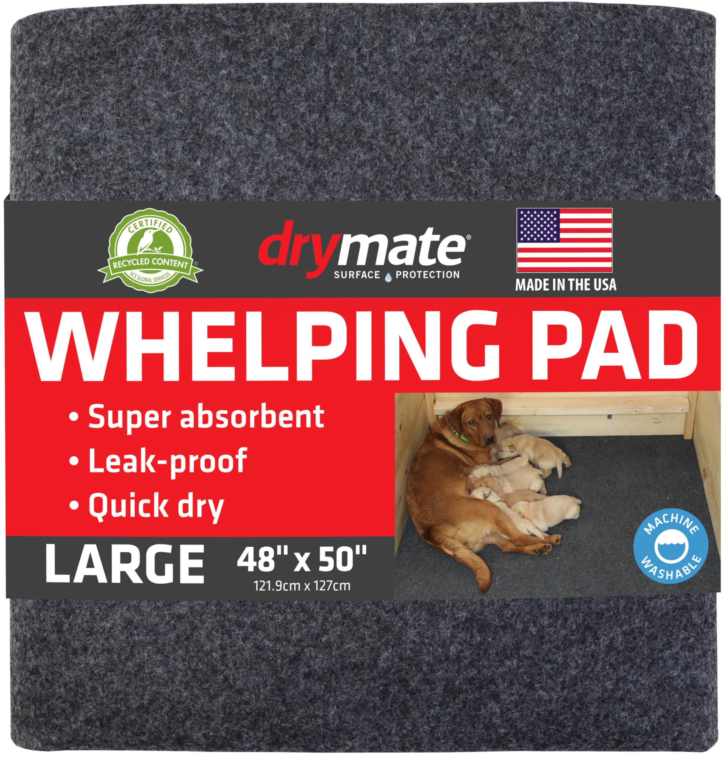 Drymate Whelping Box Liner Mat, Washable and Reusable Puppy Pad, Can be cut to fit, USA Made