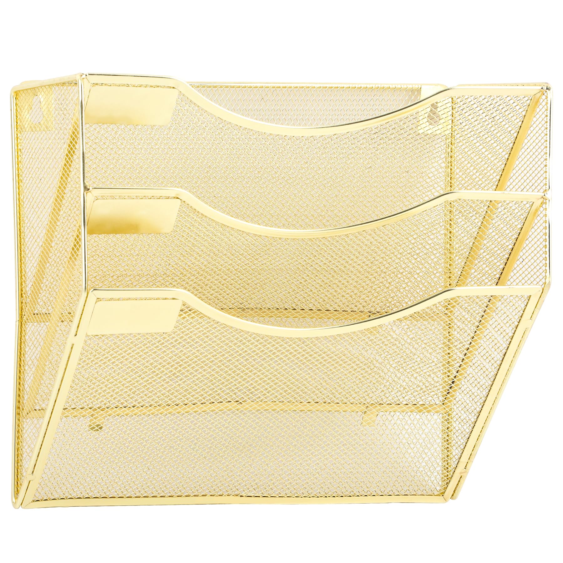 EASEPRES 3 Pocket Mesh Hanging Wall File Organizer, Wall Mounted Mail Paper Document Folder Holder, Clipboard Storage Organization Magazine Rack with